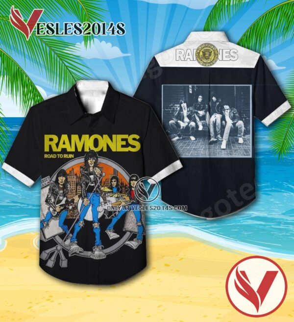Ramones Road To Ruin Album Cover Hawaiian Shirt, Unique Gifts For Music Lovers - Vesles2014S
