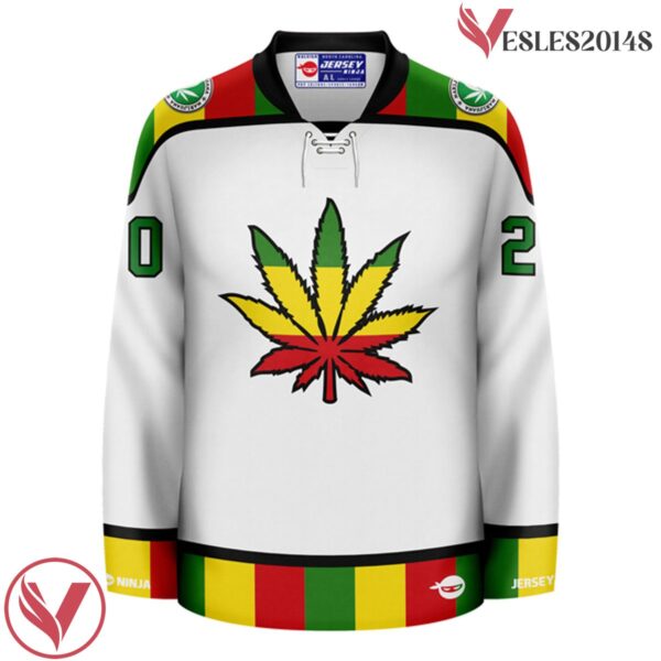 Rasta Leaf Emblazoned Pop Culture Hockey Jersey - Vesles2014S 2