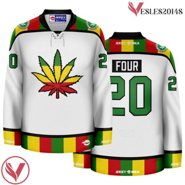 Rasta Leaf Emblazoned Pop Culture Hockey Jersey - Vesles2014S