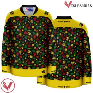 Rasta Leaf Ugly Sweater Hockey Jersey - Vesles2014S