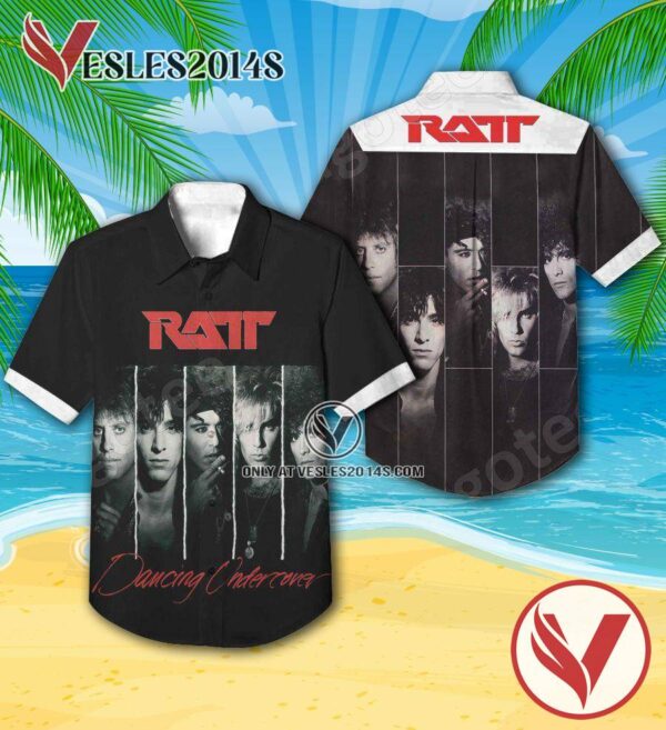 Ratt Dancing Undercover Album Cover Hawaiian Shirt, Unique Gifts For Music Lovers - Vesles2014S