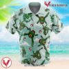 Rayquaza Pattern Pokemon Hawaiian Button Up Shirt, Perfect Gifts For Anime Lovers - Vesles2014S