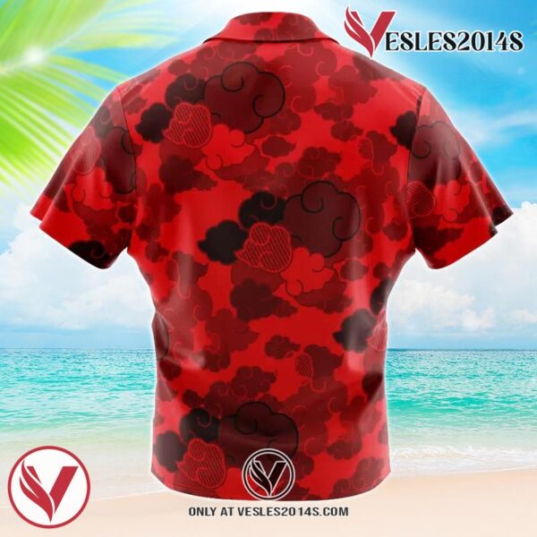 Red Aloha Akatsuki Naruto Hawaiian Button Up Shirt, Perfect Gifts For Anime Lovers - Vesles2014S 1