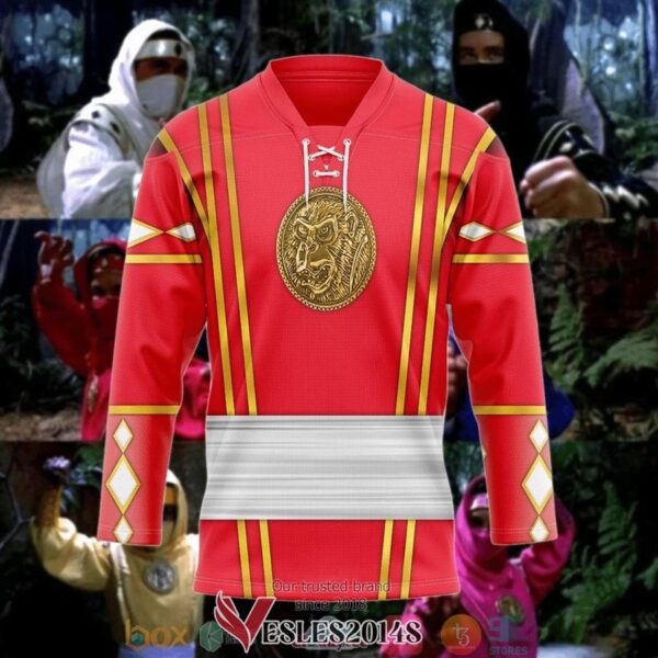 Red Ape Ninja Mighty Morphin Power Rangers Ninjetti Hockey Jersey Shirt, Trending Gifts For Fans - Vesles2014s 2