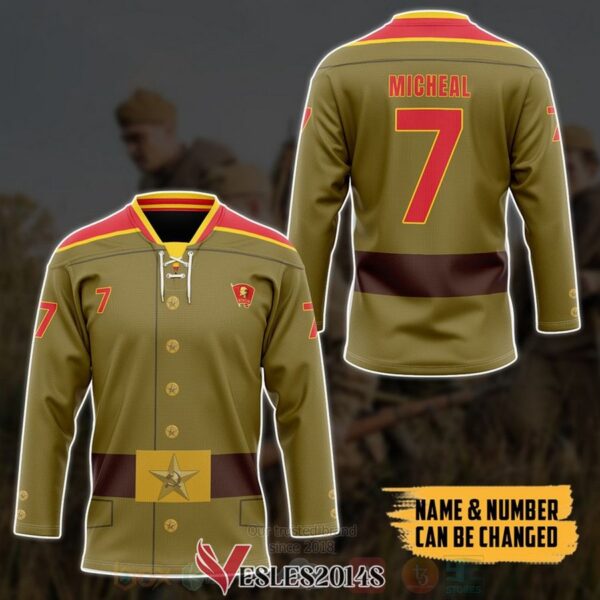 Red Army Soviet Military Personalized Hockey Jersey, Trending Gifts For Fans - Vesles2014s 3