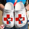 Red Cross Be Cool Give Blood Snoopy Custom Name White Clogs Shoes, Unique Gift From  Vesles2014S