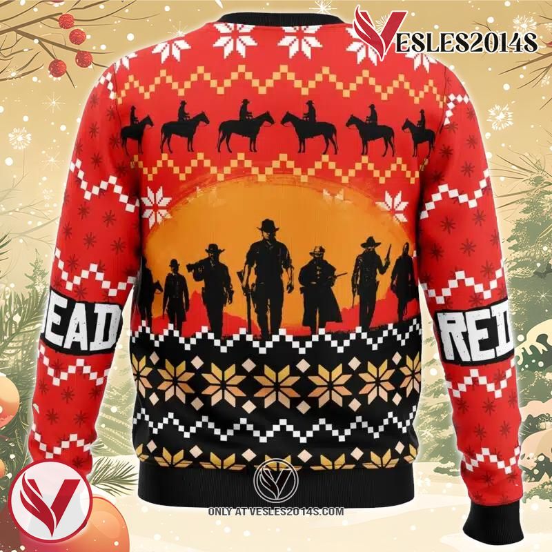 Red Dead Redemption Ugly Christmas Sweater, Unique Christmas Gift For Fans - Vesles2014S 1