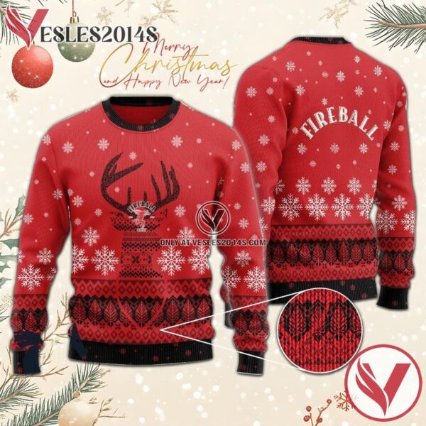 Red Fireball Reindeer Snowy Christmas Sweater, Unique Winter Outfits For Fans - Vesles2014S  1