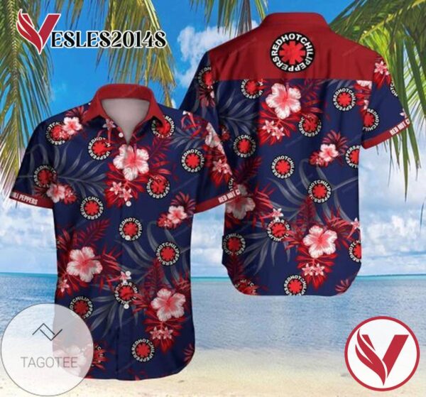 Red Hot Chili Peppers Hawaiian II Graphic Print Short Sleeve Hawaiian Casual Shirt Vesles2014S 1