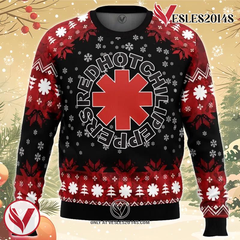Red Hot Chili Peppers Ugly Christmas Sweater, Unique Christmas Gift For Fans - Vesles2014S