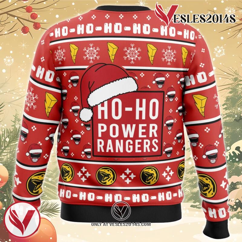 Red Ranger Ho-Ho Power Rangers Ugly Christmas Sweater, Unique Christmas Gift For Fans - Vesles2014S 1
