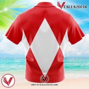 Red Ranger Mighty Morphin Power Rangers Hawaiian Button Up Shirt, Perfect Gifts For Anime Lovers - Vesles2014S 1