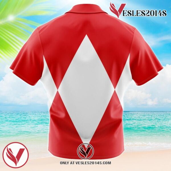 Red Ranger Mighty Morphin Power Rangers Hawaiian Button Up Shirt, Perfect Gifts For Anime Lovers - Vesles2014S 1