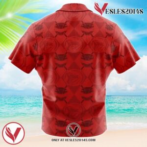 Red Ranger Pattern Power Rangers Hawaiian Button Up Shirt, Perfect Gifts For Anime Lovers - Vesles2014S 1