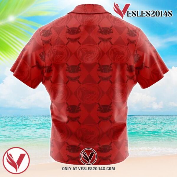 Red Ranger Pattern Power Rangers Hawaiian Button Up Shirt, Perfect Gifts For Anime Lovers - Vesles2014S 1