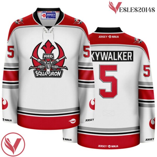 Red Squadron Skywalker Hockey Jersey - Vesles2014S