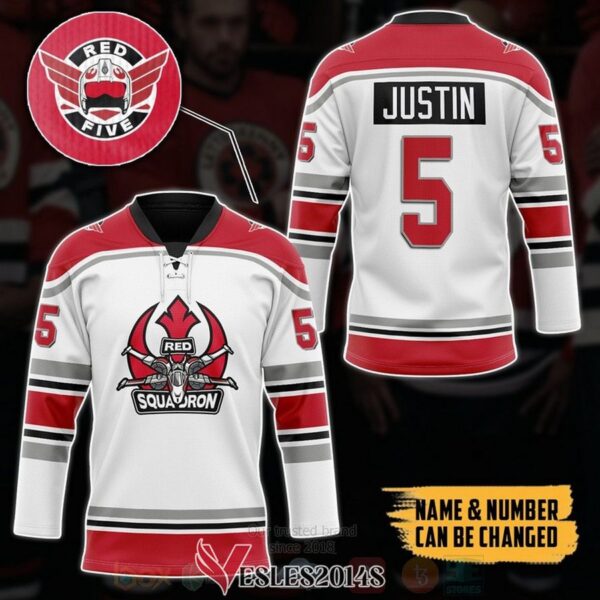 Red Squadron Skywalker Personalized Hockey Jersey, Trending Gifts For Fans - Vesles2014s 2