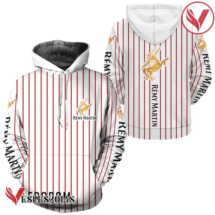 Remy Martin White Vertical Striped Hoodie & Zip Hoodie - Vesles2014S