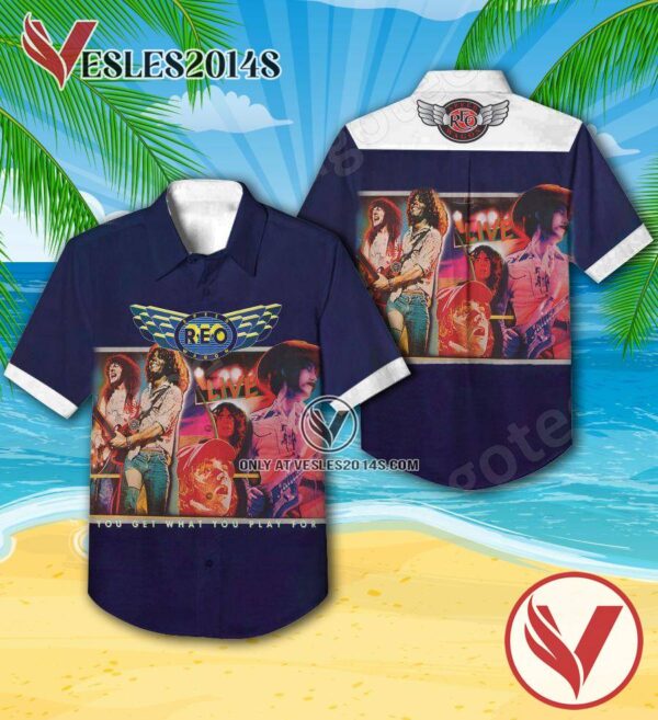 Reo Speedwagon Live You Get What You Play For Album Cover Hawaiian Shirt, Unique Gifts For Music Lovers - Vesles2014S