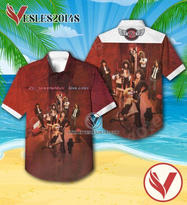 Reo Speedwagon Nine Lives Album Cover Hawaiian Shirt, Unique Gifts For Music Lovers - Vesles2014S
