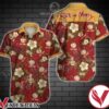 Rick And Morty Brown Tropical Floral Red Hawaiian Shirt, Unique Gifts For Friends - Vesles2014S 1