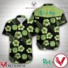 Rick And Morty Green Hibiscus Black Hawaiian Shirt, Unique Gifts For Friends - Vesles2014S 1