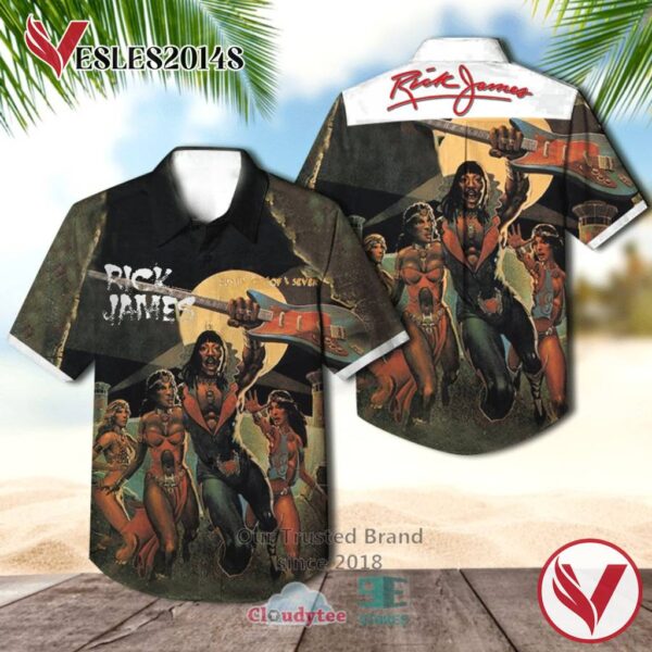 Rick James Bustin' Out Of L Seven Album Casual Hawaiian Shirt, Best Gift For Music Lovers Vesles2014S