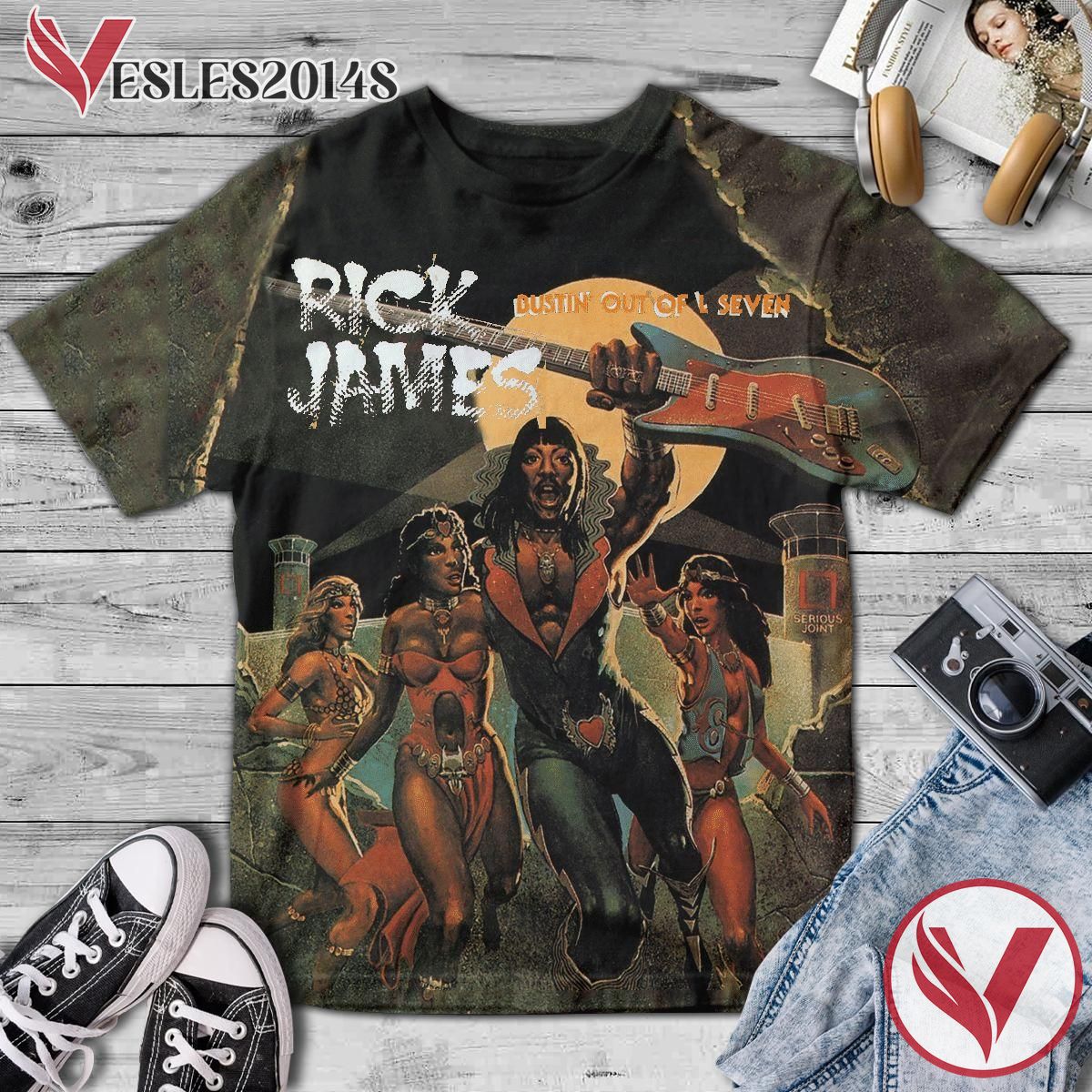 Rick James Bustin' Out Of L Seven Album Cover Shirt, Perfect Gifts For Music Lovers - Vesles2014S