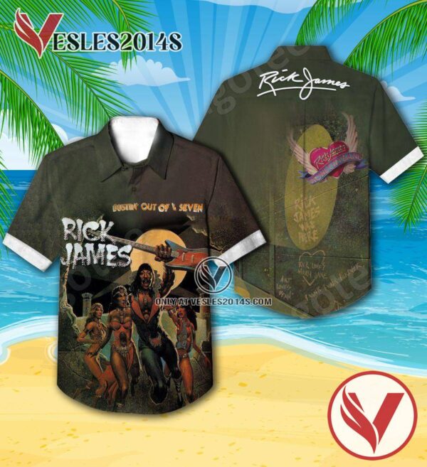 Rick James Bustin’ Out Of L Seven Album Cover Style 2 Hawaiian Shirt, Unique Gifts For Music Lovers - Vesles2014S