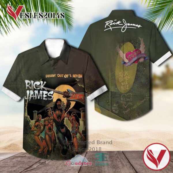 Rick James Bustin' Out of L Seven Album Hawaiian Shirt, Best Gift For Music Lovers Vesles2014S