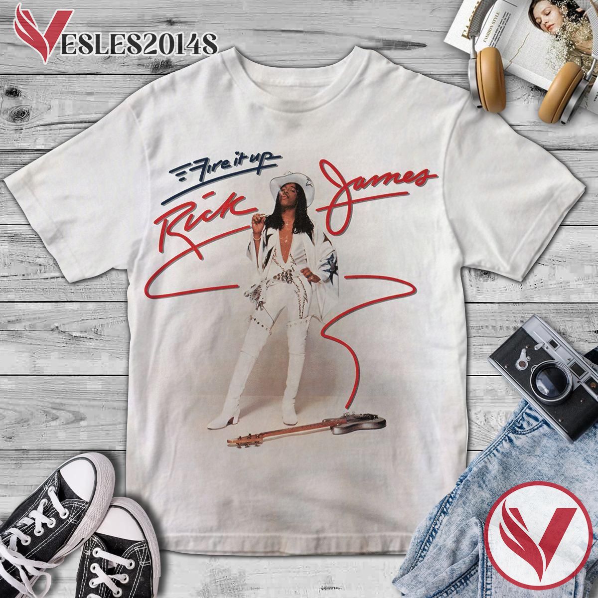 Rick James Fire It Up Album Cover Shirt, Perfect Gifts For Music Lovers - Vesles2014S