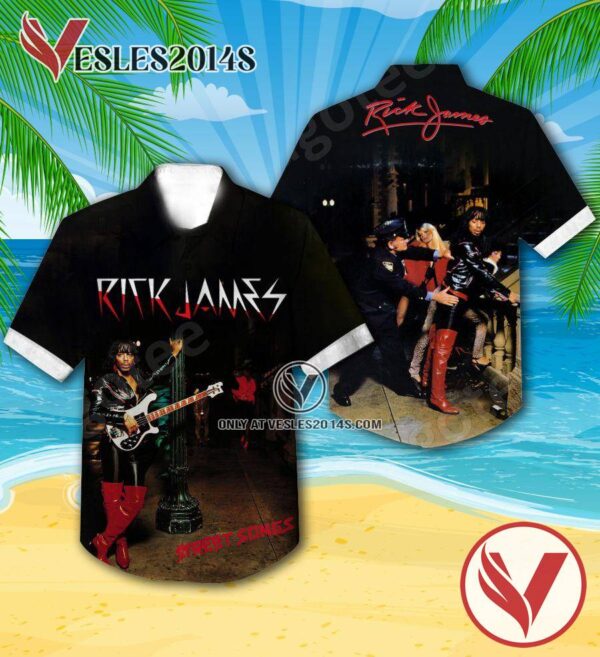 Rick James Street Songs Album Cover Black Hawaiian Shirt, Unique Gifts For Music Lovers - Vesles2014S