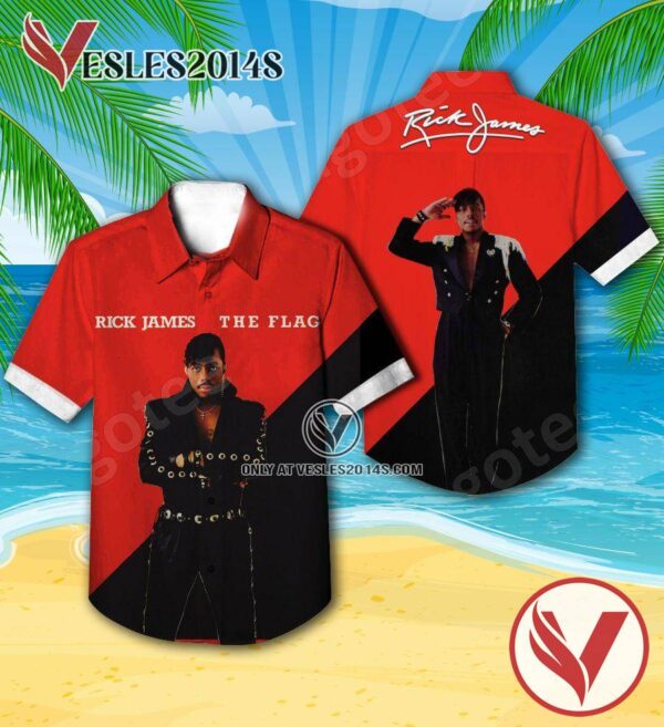 Rick James The Flag Album Cover Red Hawaiian Shirt, Unique Gifts For Music Lovers - Vesles2014S