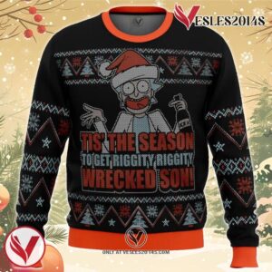 Rick and Morty Tis The Season Ugly Christmas Sweater, Unique Christmas Gift For Fans - Vesles2014S