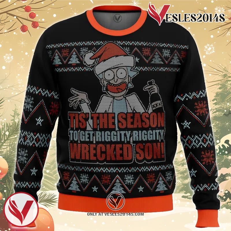 Rick and Morty Tis The Season Ugly Christmas Sweater, Unique Christmas Gift For Fans - Vesles2014S