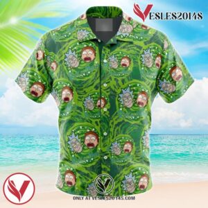 Rick and Morty Trippy Cosmic Rick Hawaiian Button Up Shirt, Perfect Gifts For Anime Lovers - Vesles2014S