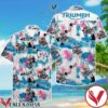 Riding Triumph Motorcycle Pink And Blue Tropical Hawaiian Shirt, Unique Gifts For Friends - Vesles2014S 1