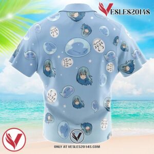 Rimuru Tempest Pattern That Time I Got Reincarnated as a Slime Hawaiian Button Up Shirt, Perfect Gifts For Anime Lovers - Vesles2014S 1