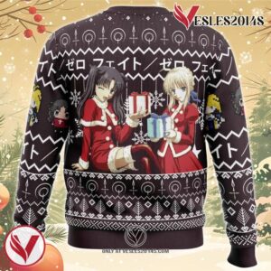 Rin and Saber Santa Fate Zero Ugly Christmas Sweater, Unique Christmas Gift For Fans - Vesles2014S 1