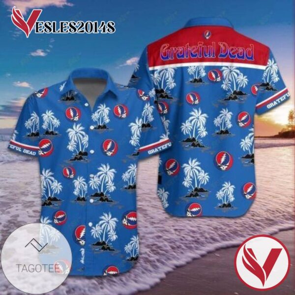 Rock Band Grateful Dead Graphic Print Short Sleeve Hawaiian Casual Shirt Vesles2014S 1