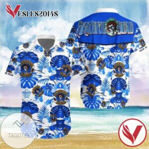 Rock Band Grateful Dead II Graphic Print Short Sleeve Hawaiian Casual Shirt Vesles2014S 1