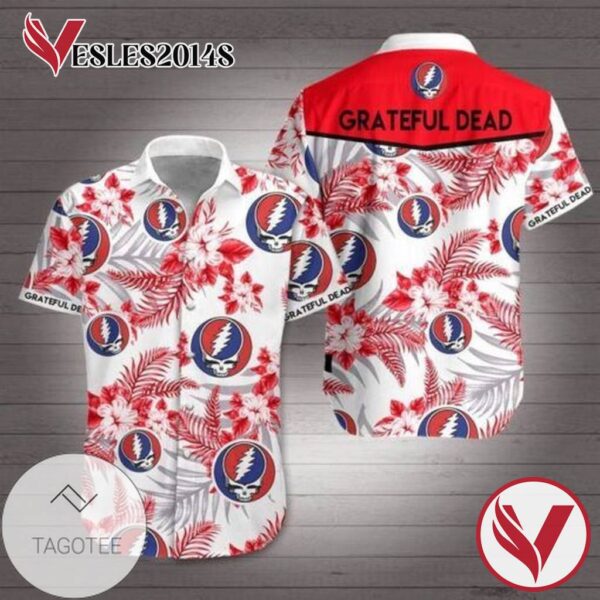 Rock Band Grateful Dead III Graphic Print Short Sleeve Hawaiian Casual Shirt Vesles2014S 1