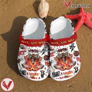 Rock & Roll Thunder ACDC Music Crocs Crocband Clogs Shoes, Unique Gifts For Fans - Vesles2014S 4