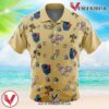 Rock Type Pattern Pokemon Hawaiian Button Up Shirt, Perfect Gifts For Anime Lovers - Vesles2014S