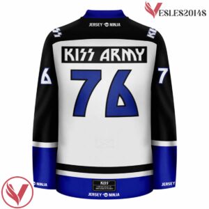 Rock and Roll Over KISS White Hockey Jersey - Vesles2014S 3