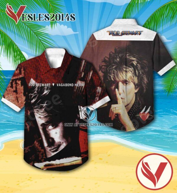 Rod Stewart Vagabond Heart Album Cover Hawaiian Shirt, Unique Gifts For Music Lovers - Vesles2014S