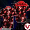 Rolling Stones Hibiscus Palm Leaves Tropical Red Black Hawaiian Shirt, Unique Gifts For Friends - Vesles2014S 1