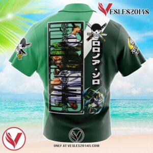 Roronoa Zoro One Piece Hawaiian Button Up Shirt, Perfect Gifts For Anime Lovers - Vesles2014S 1