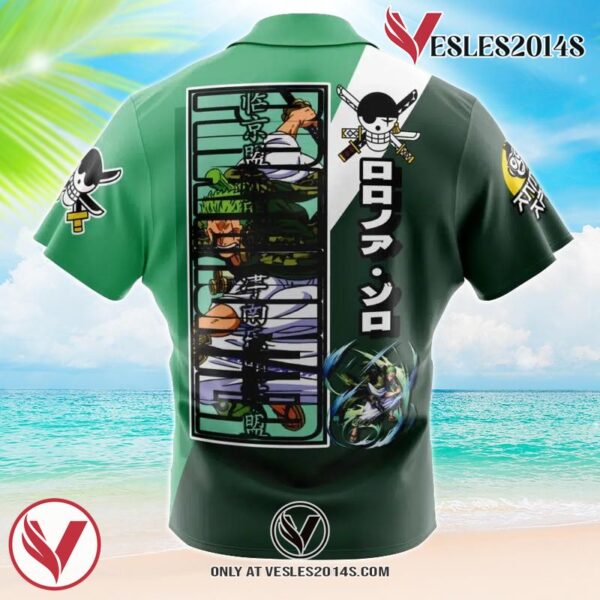 Roronoa Zoro One Piece Hawaiian Button Up Shirt, Perfect Gifts For Anime Lovers - Vesles2014S 1