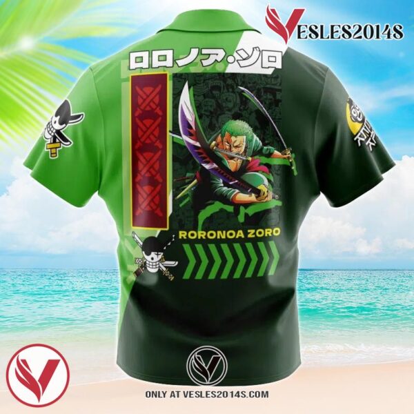 Roronoa Zoro V2 One Piece Hawaiian Button Up Shirt, Perfect Gifts For Anime Lovers - Vesles2014S 1